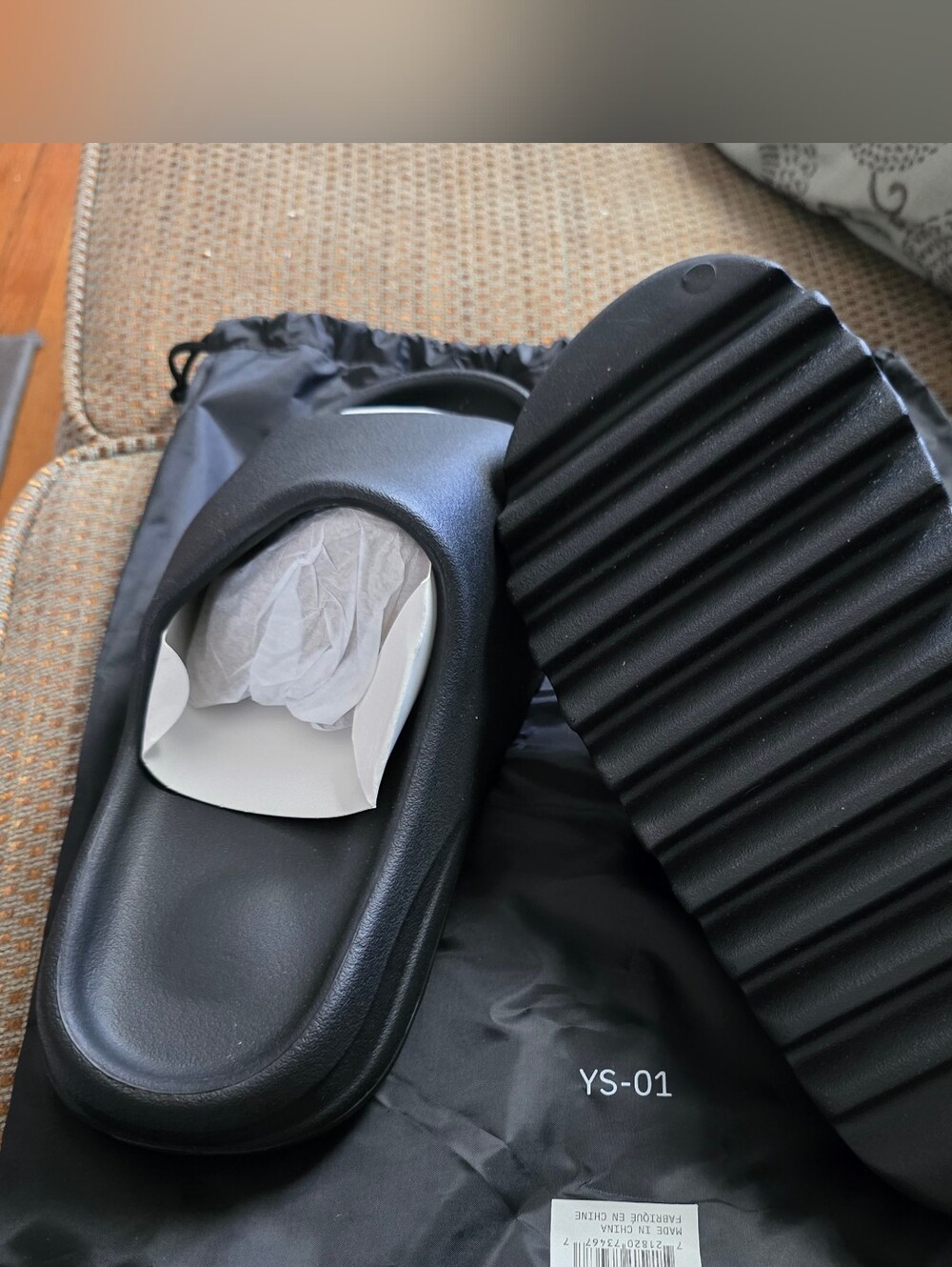 Men's Black Slide Sandals - YS-01 - Picture 5 of 11